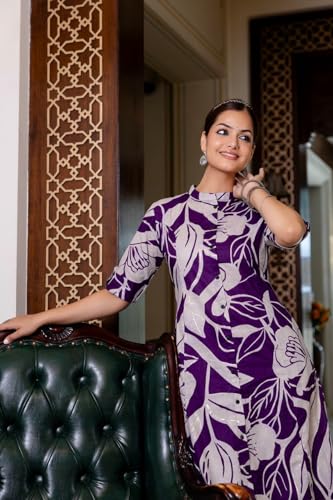 Image of ANNI Designer Women's Rayon Viscose Straight Printed Kurta with Palazzo