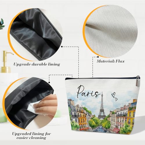 Paris Travelling Gift Makeup Bag, City Travel Cosmetic Bag for Purse, Watercolor Gifts, Paris Souvenir, Trip Favors for Traveller, Travelling Lovers, City Themed Organizer3