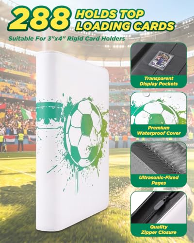 Image of 9 Pocket Toploader Binder with Zipper - Holds 288 Top Loaders Card Binder