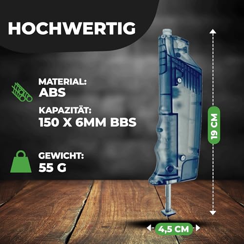 Fritz-Cell Airsoft Universal Speedloader inkl. Pistolen Adapter für 150x 6mm Softair BB für schnelles nachladen der Premium Airsoft 6MM BB Munition