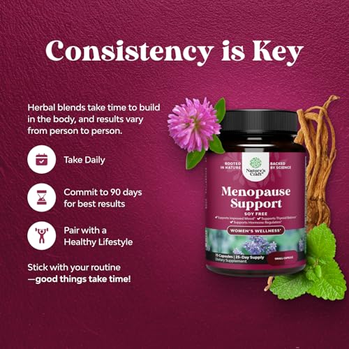 Complete Herbal Menopause Supplement for Women - Soy Free Female Hormone Balance Capsules for Night Sweats Hot Flashes & Mood Swings with Dong Quai, Chaste Berry & Black Cohosh Root - 75 Count - Image 5