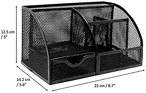 Organizer da scrivania/portaoggetti da scrivania in Rete/portapenne/organizzatore Multifunzionale Organizer per Penne Nero per scrivania