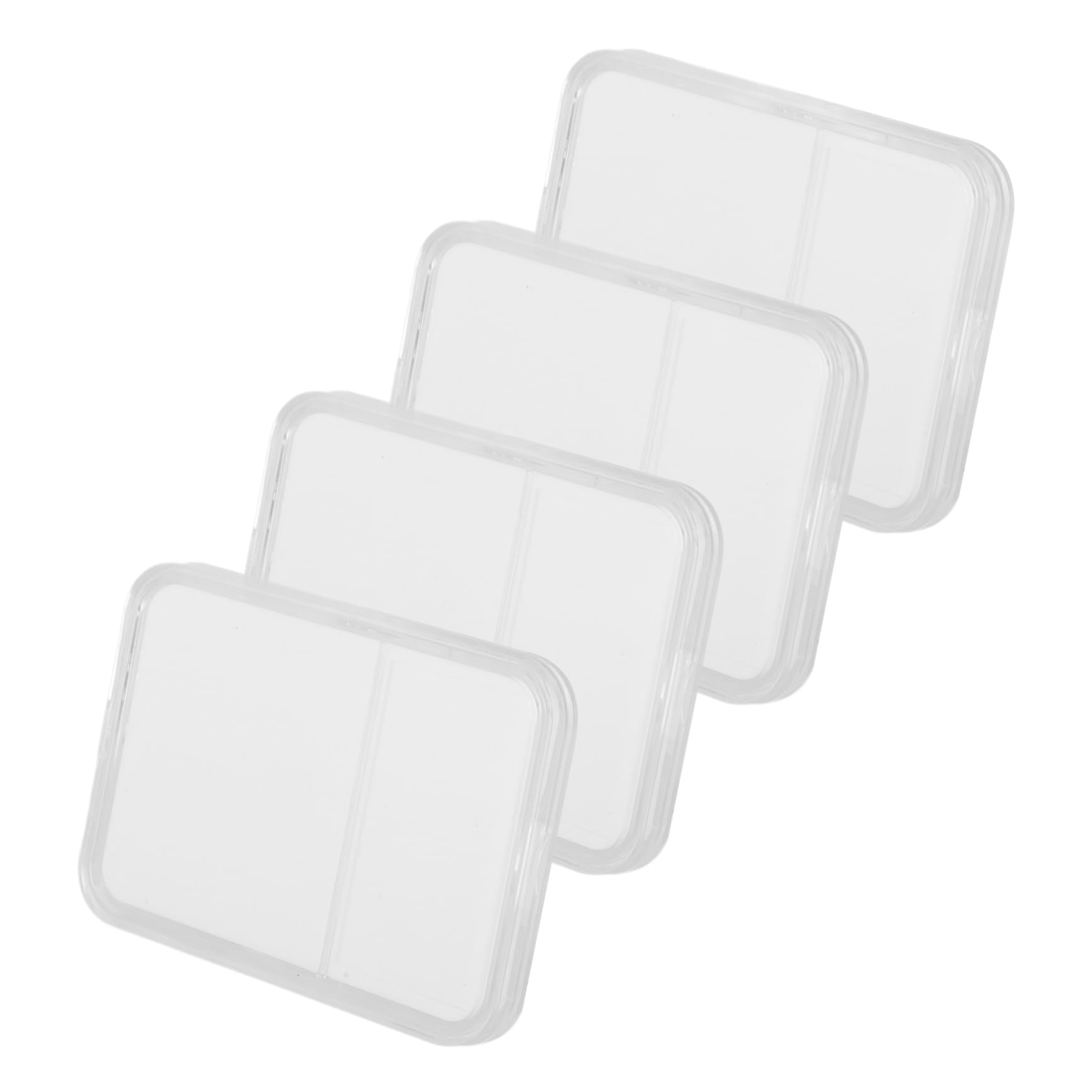 4 Pcs Transparent Stamp Display Box - Plastic Storage Cases For Collectors, Clear Organizer For Stamps & Small Items