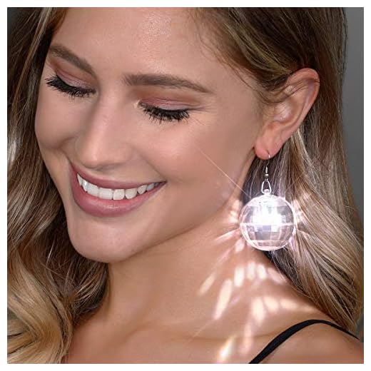 LED Light Projecting Disco Ball Light Up Earrings for Women