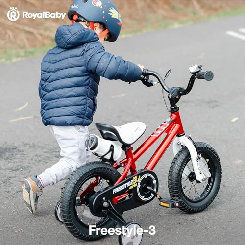 Image of RoyalBaby Bicycle for Kids Cycle for 3-5 Years Boys & Girls 12 inch | Training Wheels | Adjustable Seat | 1 Year Warranty | Red
