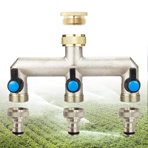 Gardena Verteiler 3weg Wasserverteiler 3 Wege mit 4 Stück 3/4 Zoll auf 1/2...