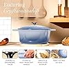 Nuovva Enamelled Cast Iron Dutch Oven Pot with Lid 6.4 Quart Non Stick Casserole Pot – Heavy Duty & Oven Safe up to 500° F for Bread Baking, Braising, Stews, Roasting – 28cm Costal Blue #5