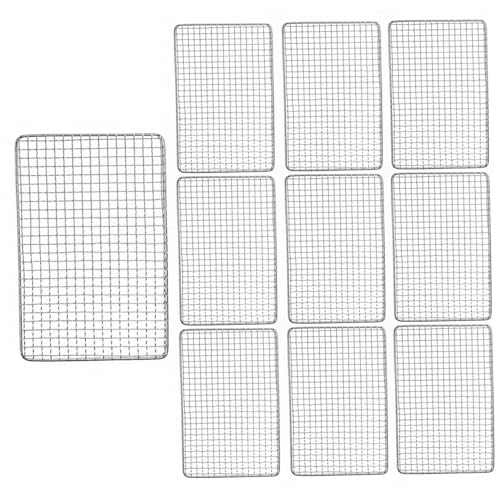 10 piezas de parrilla de acero inoxidable resistente, rejillas desechables de 11.8 x 15.7 pulgadas para barbacoas al aire libre, camping y picnics, perfectas para cocinar y limpiar fácilmente