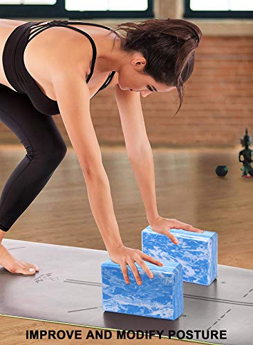 image for ADRIMER Yoga Blocks 2 Pack with Yoga Strap, High Density Lightweight E