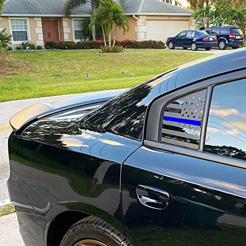 Image of Xinghe for Dodge Charger 2011-2023, Rear Side Window American Flag Decals, 2pcs Matte Black USA Flag Decal for Truck Back Window, Waterproof Vinyl, Durable and Easy Remove Truck Decal