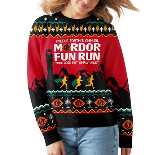 Image of 99TIMORO Rings Lord Ugly Christmas Sweater for Men and Women, Holiday Pullover Novelty Crewneck Sweatshirt, Festive Outfit Gift