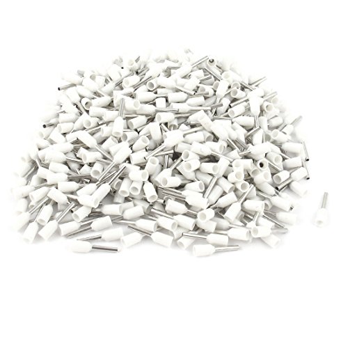 Terminales E7508 de 0.75 mm2 con 500 casquillos aislantes blancos para cables de 20AWG