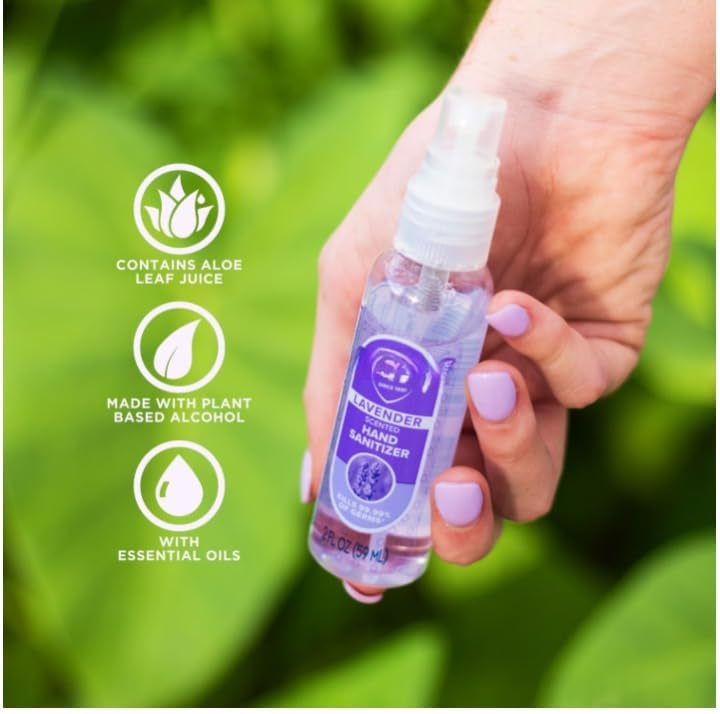 NEW GA-RM Hand Sanitizer Spray, Plant Based Alcohol, Hypoallergenic, Lavender Scent, 2 fl oz(1pack) image 4