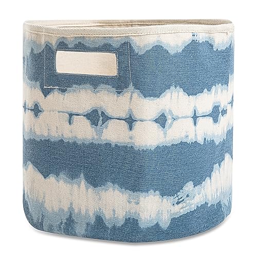 Image of Crane Baby Fabric Storage Bin for Nursery and Toddlers, Toy Storage for Boys and Girls, Blue Tie-Dye, 13"w x 12"h
