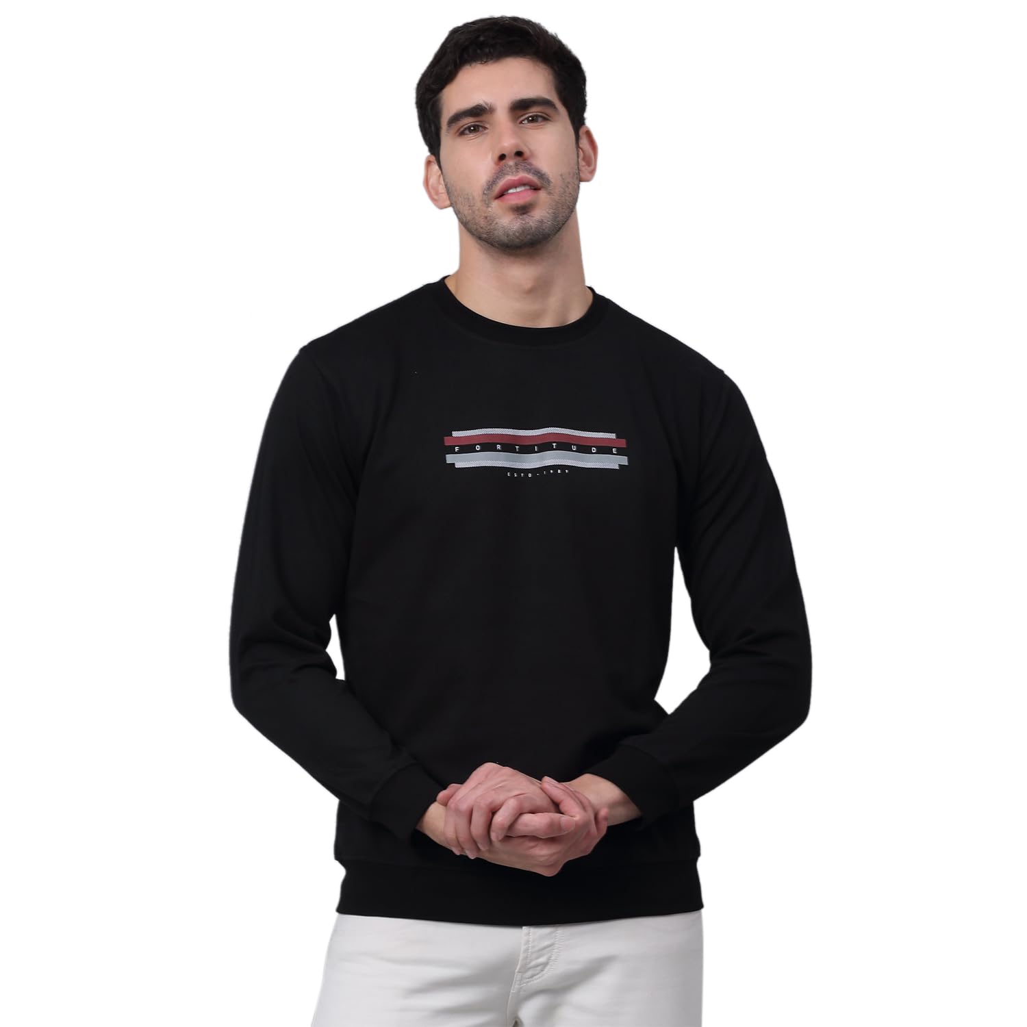 cantabil Cotton Blend Regular Fit Solid Round Neck Full Sleeve Casual Sweatshirt for Men | Full Sleeves Round Neck Sweatshirts for Men | Mens Round Neck Solid Sweatshirt (P_MTSH00028)-picture-10