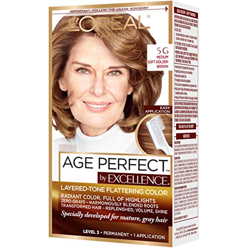 Image of L'Oreal Paris ExcellenceAge Perfect Layered Tone Flattering Color, 5G Medium Soft Golden Brown