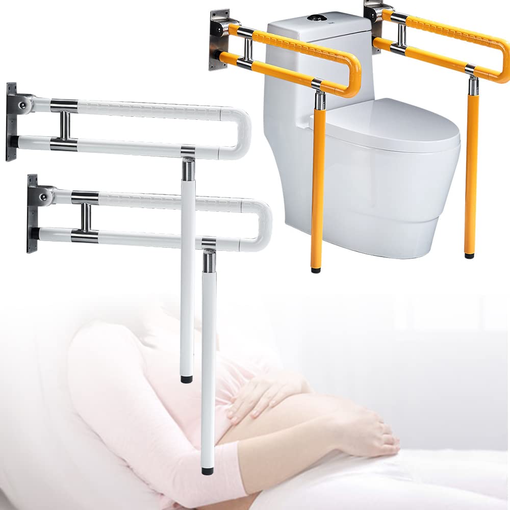 Asidero de apoyo para la pared del inodoro, antideslizante, montaje en pared (60 cm, color blanco)