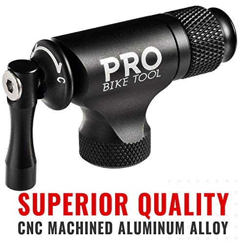 Pro Bike Tool CO2 Inflator - Quick & Easy - Presta and Schrader Valve Compatible - Bicycle Tire Pump for Road and Mountain Bikes - Insulated Sleeve - No CO2 Cartridges Included (Matte Black) - Thumbnail 4