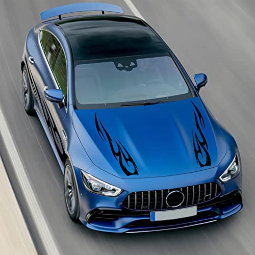 Bilisin 4Pcs Vinyl Car Sports Racing Body Side And Roof Hood Decal Stripe Graphic Stickers For Auto Body Door Side Diy Modified Decals Decoration For All Cars Suv Truck Off-Road Vehicles Bi0020 Black #TOP3