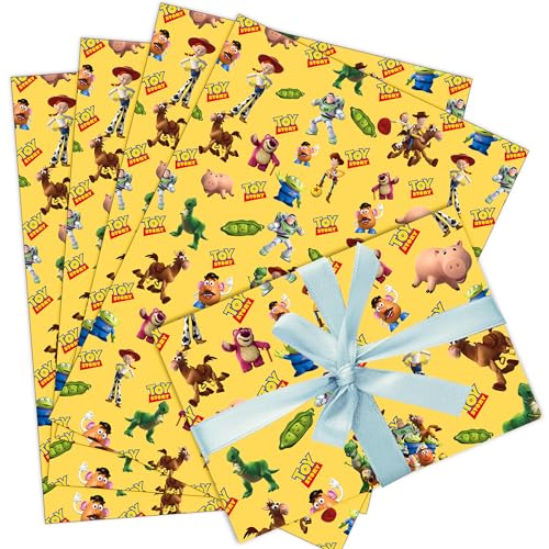 5 Sheets Toy Gift Wrapping Paper 70cm x 50cm Kraft Gift Wrapping Paper For Kids Birthdays Party Decoration Party Favors Supply DIY Crafts Gift