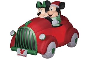 Mickey and Minnie Christmas Inflatable Car by Gemmy