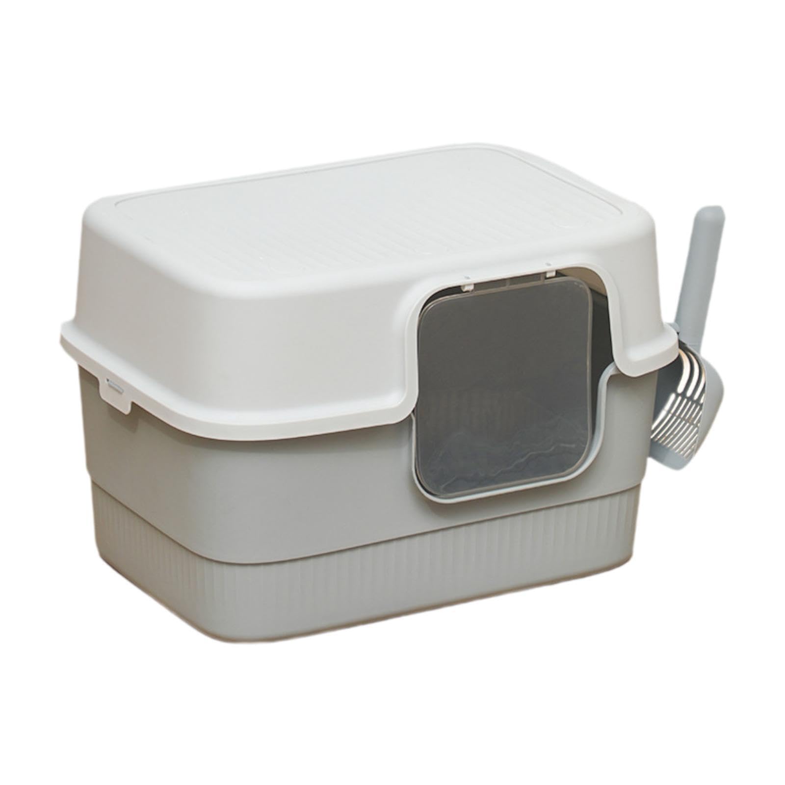 Arenero Cerrado para Gatos con Bandeja Grande, Tapa Extraíble, Entrada Amplia, Fácil de Limpiar, Material PP, Apto para Gatos de Interior.