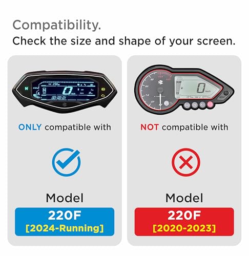 Image of Spartan Shield Digital Cluster Screen Guard For BAJAJ PULSAR 220F 2025+ || Instrument Cluster Console Protector || Anti Scratch | Water Repellant | HD Clarity || 220 F Bike Accessory 2026 [Not Tempered Glass]