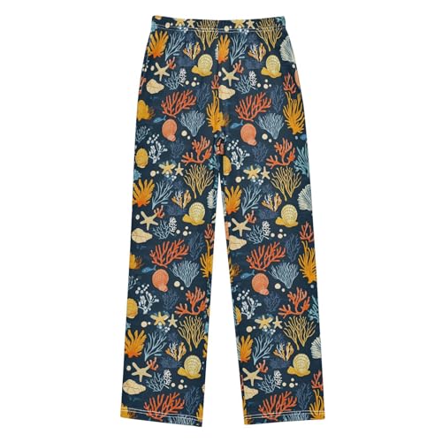Pajama Bottoms, Pajamas Long Pant Colorful Corals Lounge Wear Casual Sleep Pants Soft Pjs Sleepwear