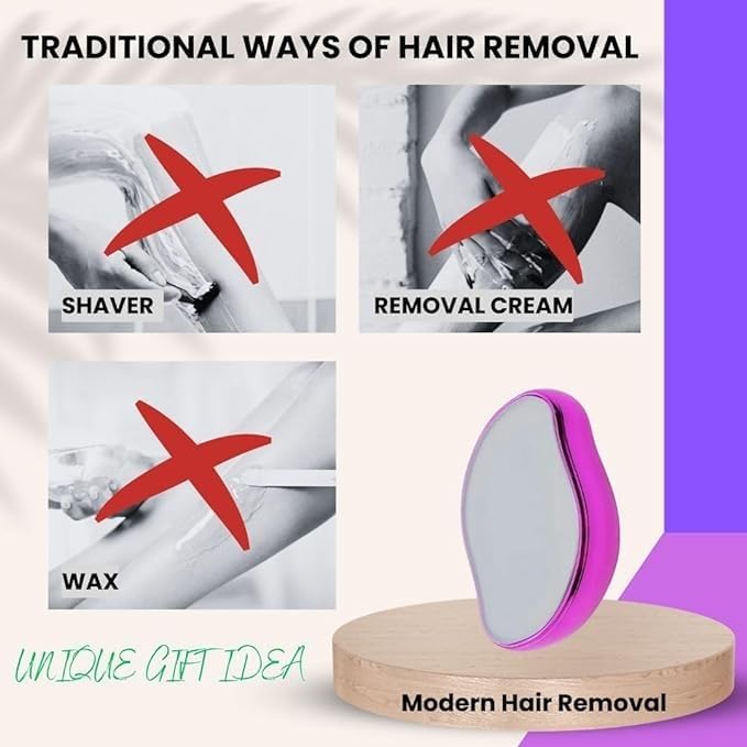 Image of Epilator with Crystal Head, Gentle Hair Removal for Face & Body, Painless Hair Removal Device for Women & Men