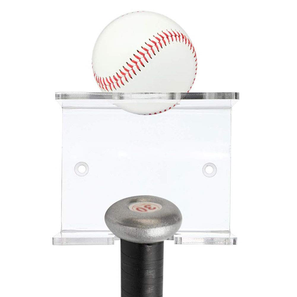 Teensery Clear Acrylic Baseball Bat Wall Mount Display Rack Baseball and Baseball Bat Wall Hanger Baseball Bat Baseball Holder 2