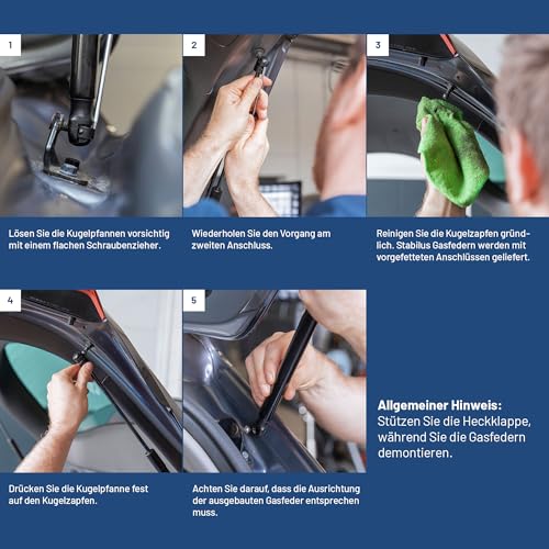 Stabilus Gasfeder 580067 DORSTOP® hydraulischer Dämpfer u.a. für MITSUBISHI Montero/Pajero/Shogun V87W/V97W 2006- 5822A001/5822A016/5822A020