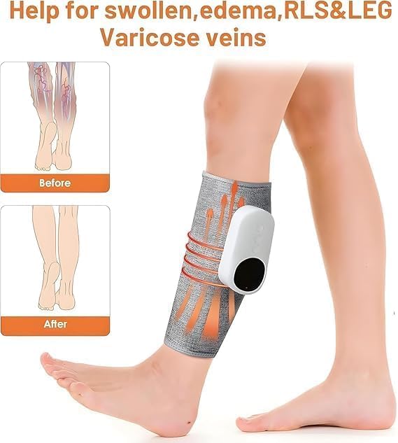 Image of Air Pressure Calf Massager with 3 Working Mode and Hot Compress Leg Massager 3 * 3 Air Circulation Squeeze Massage,Heating Mode,Relax Calf Muscles,Relieve Pain LED Display (Pack of 1)