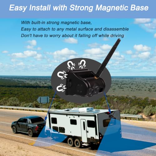 Image of Magnetic Backup Camera Wireless with 7 inch Monitor Rechargeable Large Capacity Battery Rear View,3 Mins Easy Install,for Gooseneck Horse Travel Trailer Boat Fifth Wheels Car RV Camper Trucks.