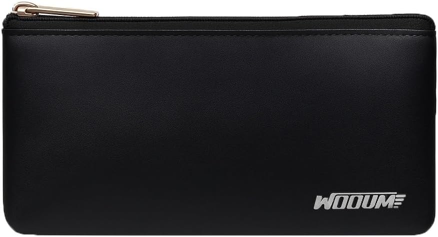 Wooum PU Leather Pouch for Stationary & Cosmetics, Waterproof Leather Pencil Case for School, College and Office, School Accessories Large Capacity Stationary Pouch, Water Resistant Case