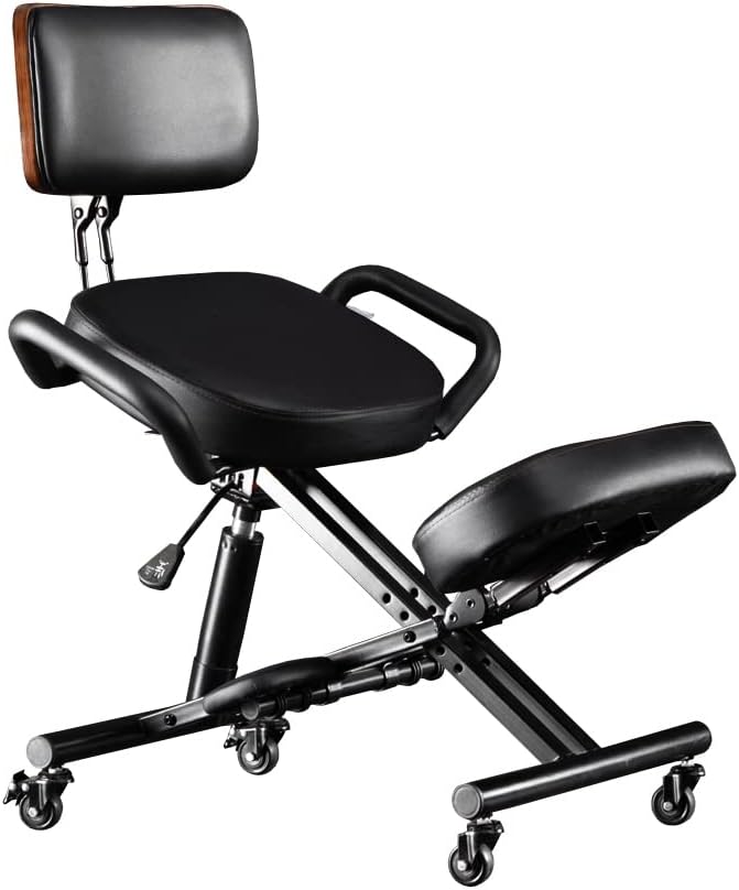 YOOTMEEN Ergonomic Kneeling Chair with Back Support, Adjustable Desk