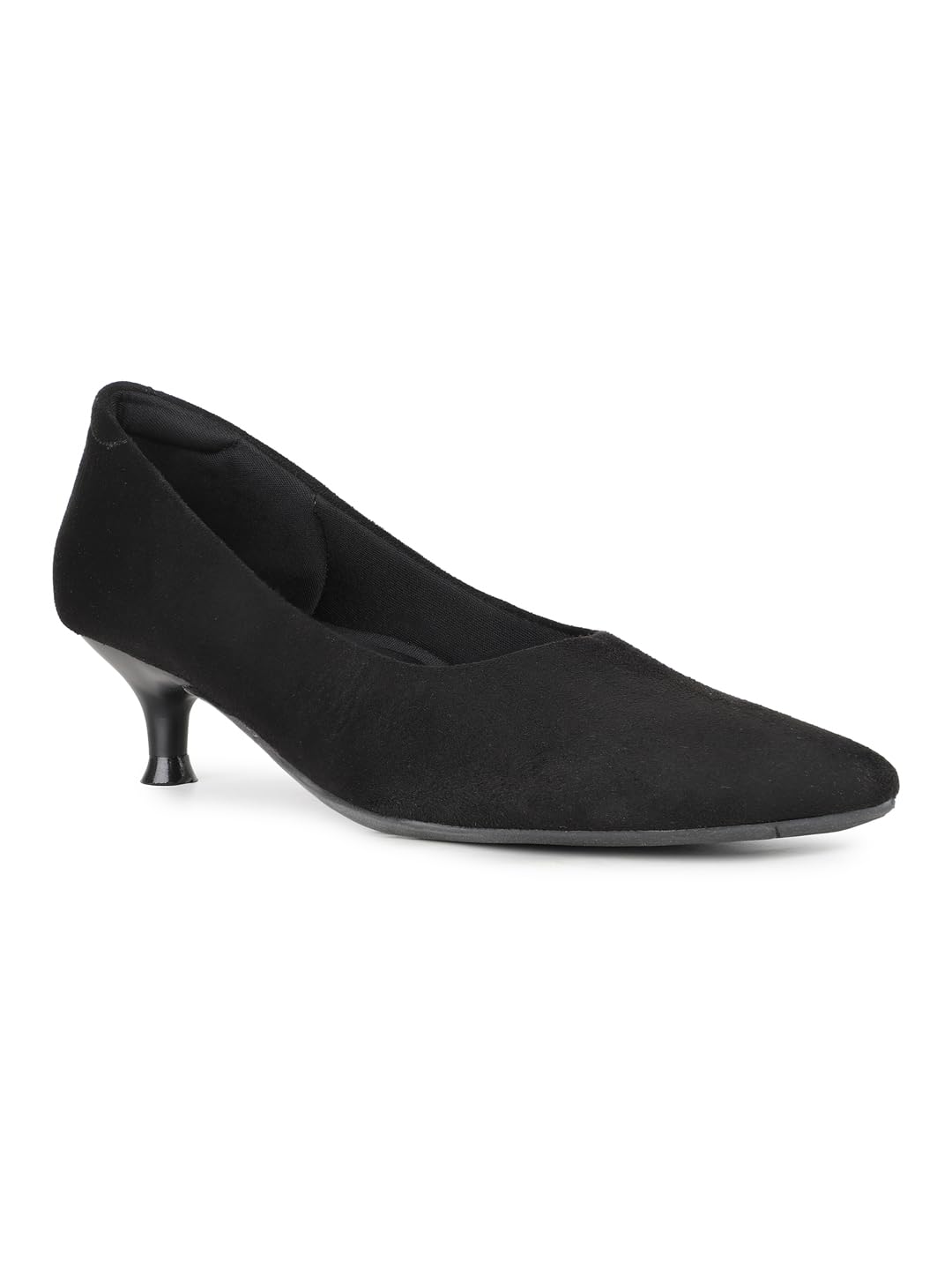 inc.5 Womens Women Black Party Wear Solid Pointed Toe Kitten Heel Pumps Pump-picture-22