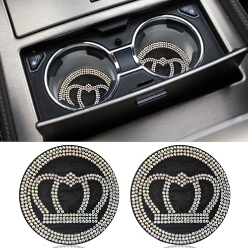 BDZMC 2PCS Posavasos para Carro con Cristales y Silicón miniatura 1