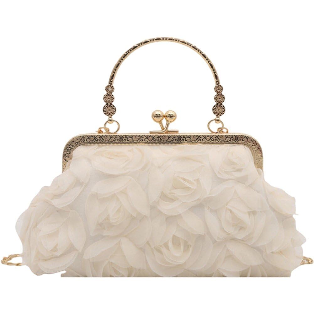 Danlai Flower Design Chain Bag, Elegant Evening Handbag Crossbody Bag for Wedding Banquet and Formal Occasion