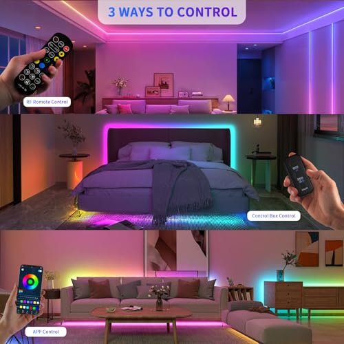 Tira LED RGB COB Smart 40FT con Control APP y Música miniatura 4