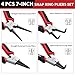 ARROW Snap Ring Pliers Set, 4-Piece Heavy Duty 7-Inch Internal/External Circlip Pliers with Straight & Bent Jaws, CR-V Steel, Spring-Loaded Precision C-Clip Removal Tool with Storage Pouch
