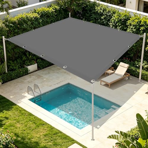 Voile d'ombrage carré 180x180 cm gris clair résistant à l'eau - 2