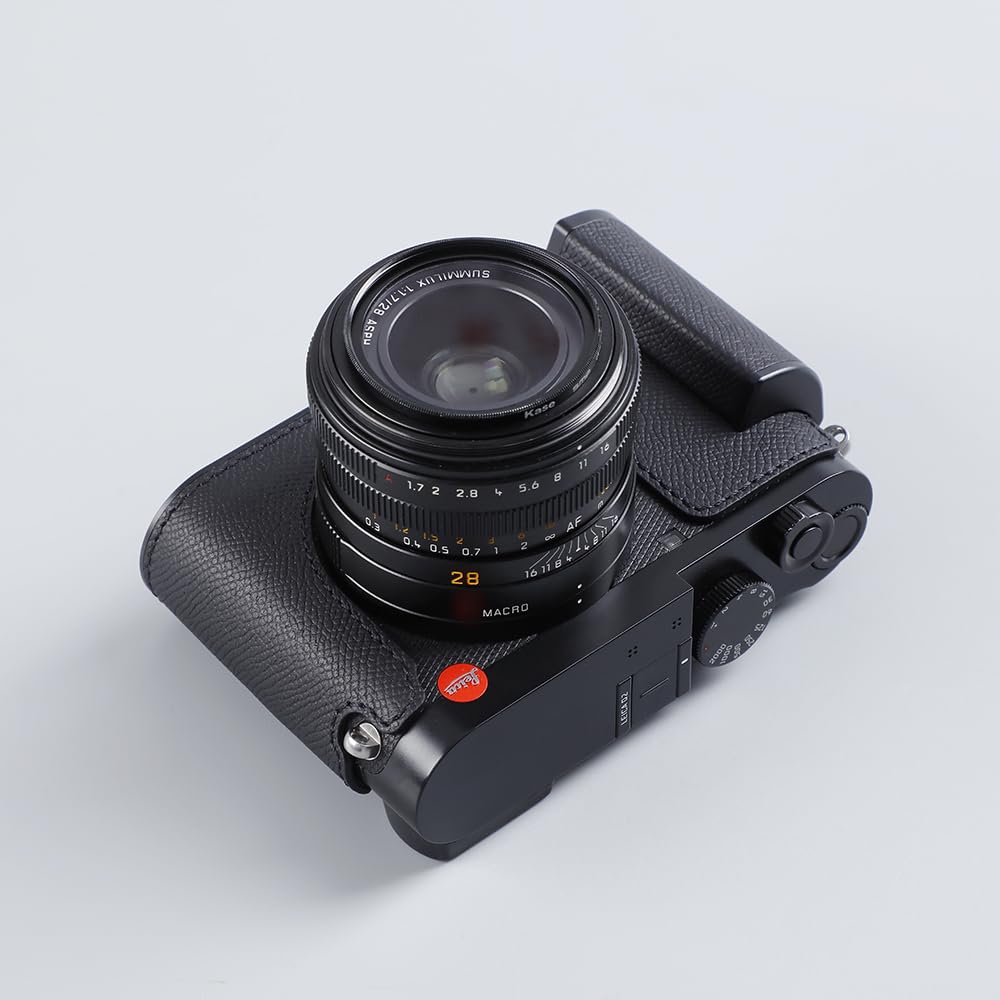 SIUTATDSH Media Funda para cámara Leica Q3, Funda Protectora de Piel sintética auténtica de Metal Vintage, Elegante, portátil a Prueba de Golpes