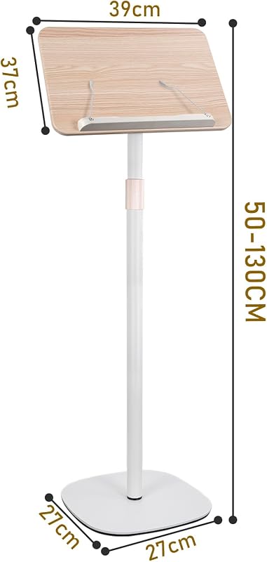 OUUTMEE Állítható Olvasópult Laptop Asztal Fehér 50-130 cm Magasságig