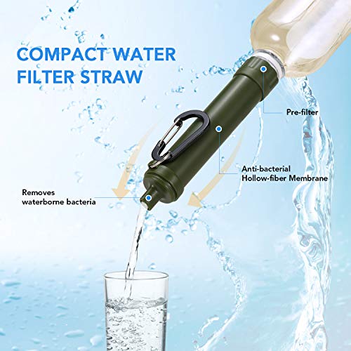 Purificador de bebida, Andoer Filtro multifuncional de água externa Purificador de filtração de água