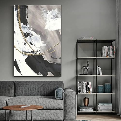 Affiche murale 60x90 cm tableau noir et blanc salon encadré