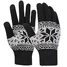 Novawo Unisex Knitted Gloves Snowflake Smart Phone Touch Screen Gloves Full Finger Mittens
