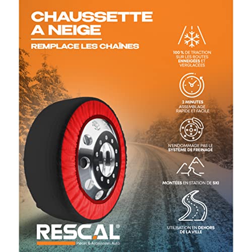 RESCAL Textil-Schneesocken für LKWs, zugelassen, Gesetz, Berge, Schneekette, Textil, für Schwergewicht, Winterausrüstung für LKW, PL, getestet und zertifiziert nach den Normen EN 16662-1