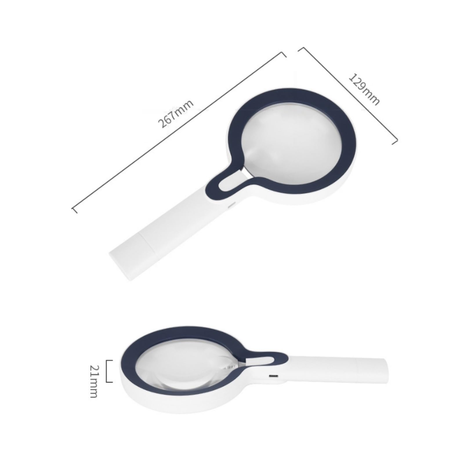 Lupa de Mano 5X con luz LED, Lupa de Lectura para Personas Mayores con Mango de ABS para Estudiantes, Monedas, Joyas y exploración. Regalo Ideal para Personas Mayores.