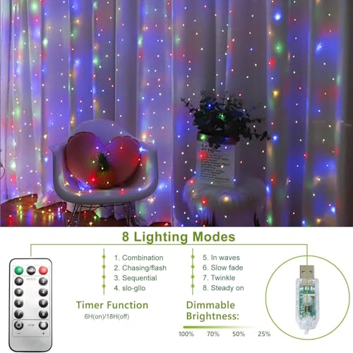 Puhong JT-EL/FC300V0200- 300 Led Curtain String Lights thumb #1