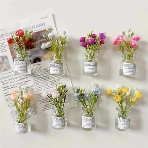 Imanes decorativos mini jarrones de vidrio luminosos x8 miniatura 1